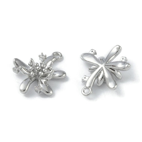 Abstrakt blomster vedhæng, platinium str. 17x14,5 mm - Uniq Perler - 112816