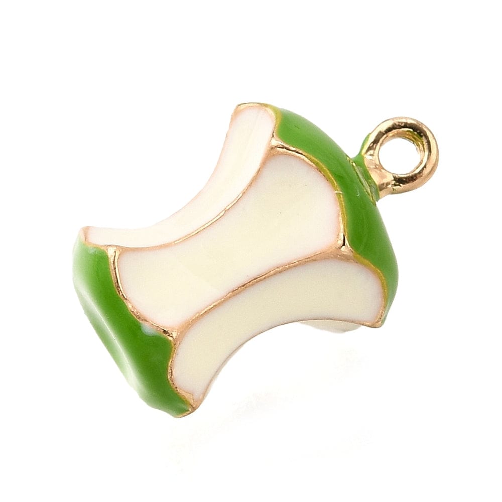 Æble Vedhæng Med Emalje - Forgyldt (15x10,5mm) - Uniq Perler - 115407