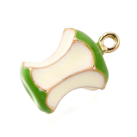 Æble Vedhæng Med Emalje - Forgyldt (15x10,5mm) - Uniq Perler - 115407