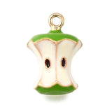 Æble Vedhæng Med Emalje - Forgyldt (15x10,5mm) - Uniq Perler - 115407