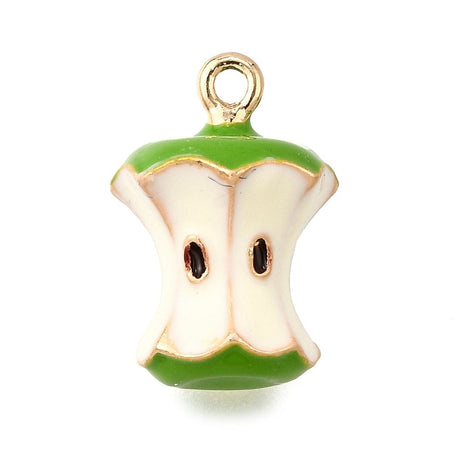 Æble Vedhæng Med Emalje - Forgyldt (15x10,5mm) - Uniq Perler - 115407