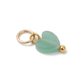 Ædelstens Vedhæng – Hjerte med Forgyldt Stålophæng Farve Mix (8 stk) - Uniq Perler - 