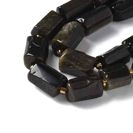 Aflange Obsidian Perler, (10x6,5mm) - Uniq Perler - 450152