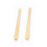 Aflangt Dråbe Vedhæng, 24K Forgyldt Stål, 31mm, 2 stk. - Uniq Perler - 112817