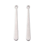 Aflangt Dråbe Vedhæng, Stål, 31mm, 2 stk. - Uniq Perler - 112818