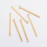 Aflangt Vedhæng, Forgyldt Stål, (18x1,5mm, 2 stk.) - Uniq Perler - 112821