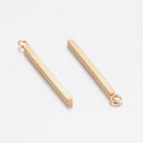 Aflangt Vedhæng, Forgyldt Stål, (18x1,5mm, 2 stk.) - Uniq Perler - 112821