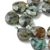 Afrikansk Turkis (Jaspis) Dråbeformede Perler – Facetteret (12mm) - Uniq Perler - 115768