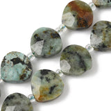 Afrikansk Turkis (Jaspis) Dråbeformede Perler – Facetteret (12mm) - Uniq Perler - 115768