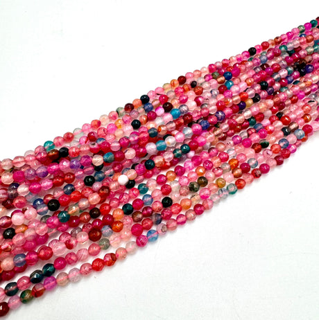 Agat Auktion J.......Stribe Agat, Facetteret, Farve Mix, 4mm