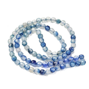 Achat – Blau, facettiert, rund (4mm) - Uniq Perler - 116110