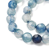 Agat – Blå, Facetteret, Rund (4mm) - Uniq Perler - 116110