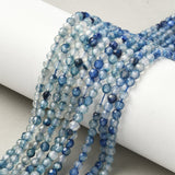 Agat – Blå, Facetteret, Rund (4mm) - Uniq Perler - 116110