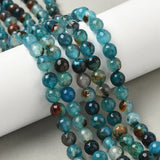 Agat – Blå, Facetteret Rund (8mm) - Uniq Perler - 115436