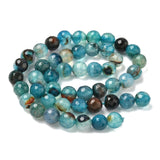 Agat – Blå, Facetteret Rund (8mm) - Uniq Perler - 115436