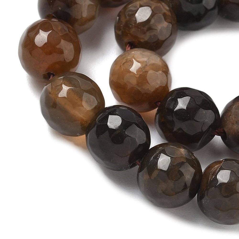 Agat – Brun, Facetteret Rund (8mm) - Uniq Perler - 115437