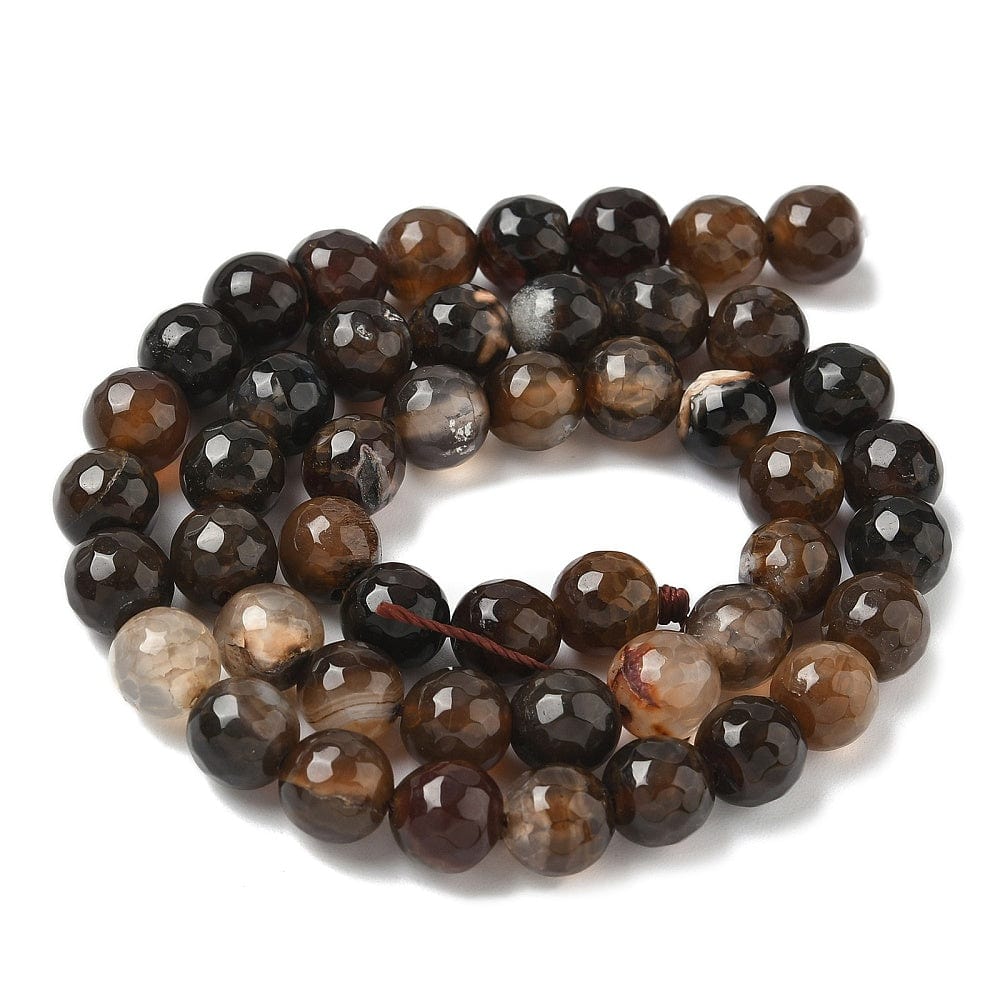 Agat – Brun, Facetteret Rund (8mm) - Uniq Perler - 115437