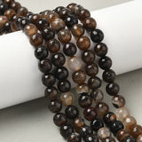 Agat – Brun, Facetteret Rund (8mm) - Uniq Perler - 115437