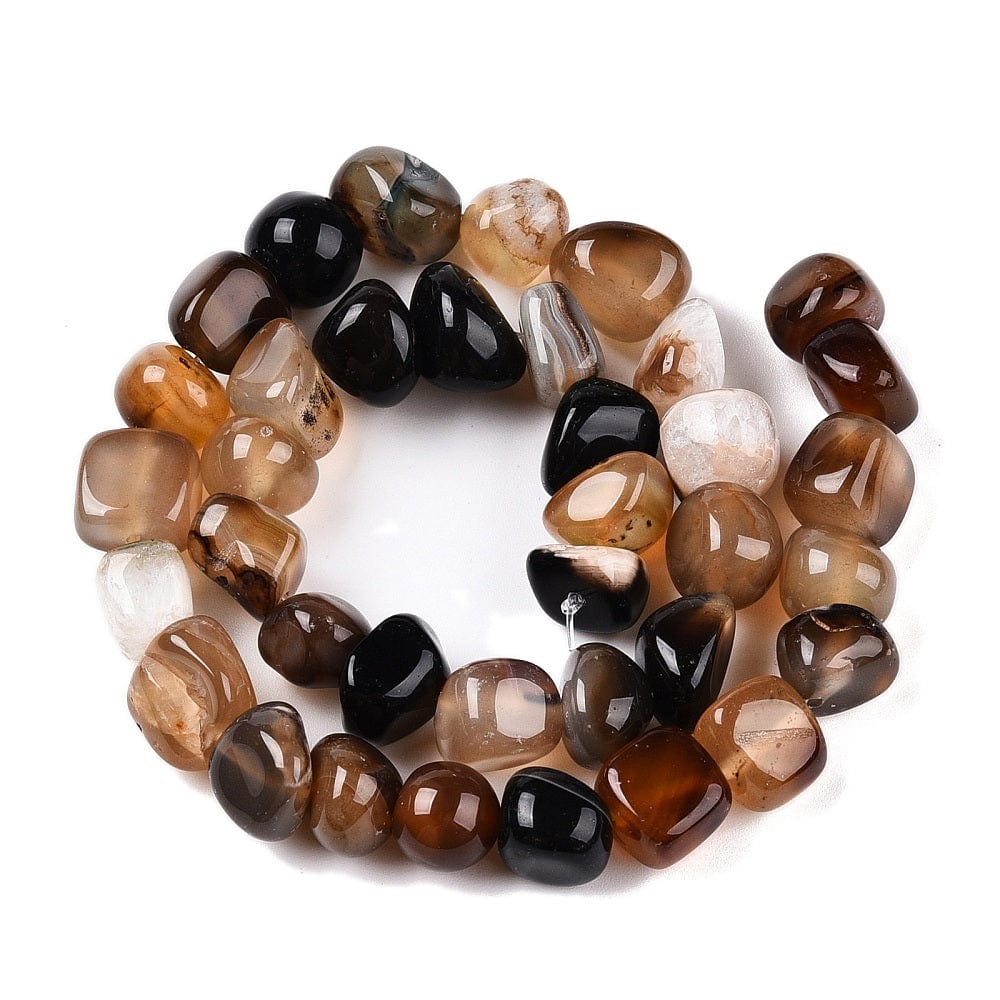 Agat – Brun, Nuggets (6,5 - 13,5mm) - Uniq Perler - 113651