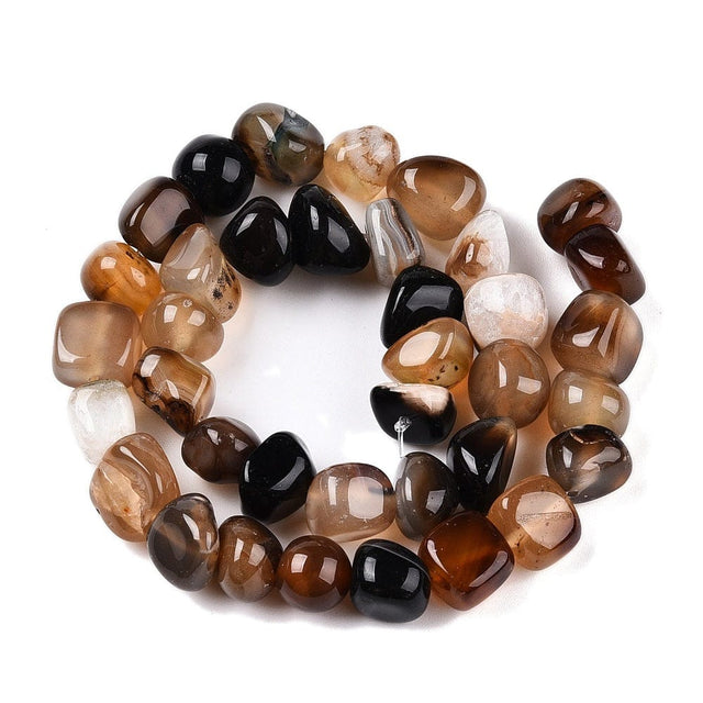 Agat – Brun, Nuggets (6,5 - 13,5mm) - Uniq Perler - 113651