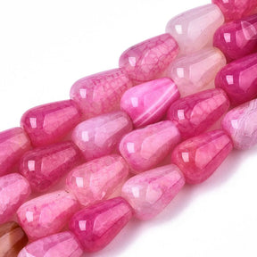 Agat Droppar - Rosa (14x10mm) 6 st. - Uniq Perler - 114489
