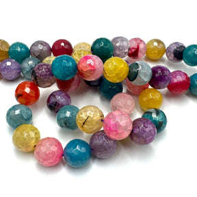 Agat – Färg Mix, Fasetterad (14mm) - Uniq Perler - 113132