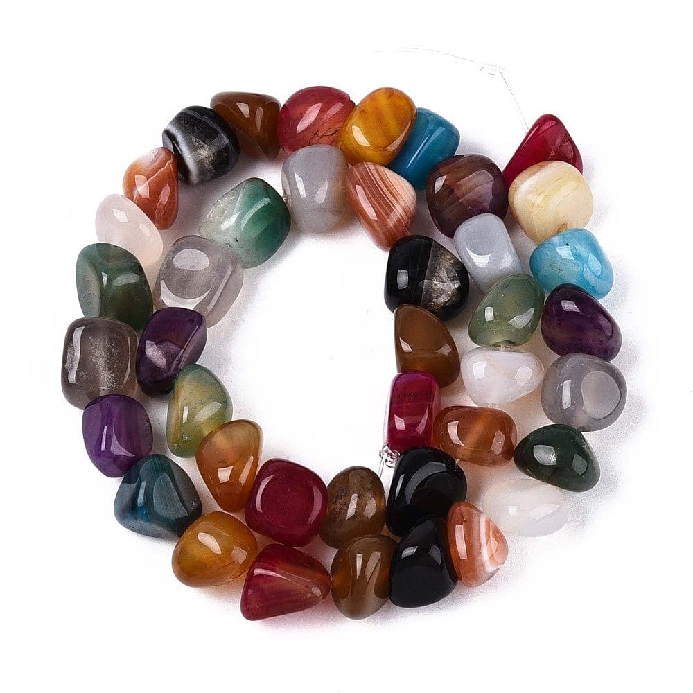 Agat – Farve Mix, Nuggets (6 - 13mm) - Uniq Perler - 115907