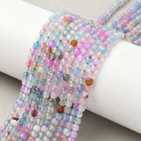 Agat – Farve Mix, Runde, Facetteret (4mm) - Uniq Perler - 116111