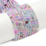 Agat – Farve Mix, Runde, Facetteret (4mm) - Uniq Perler - 116111