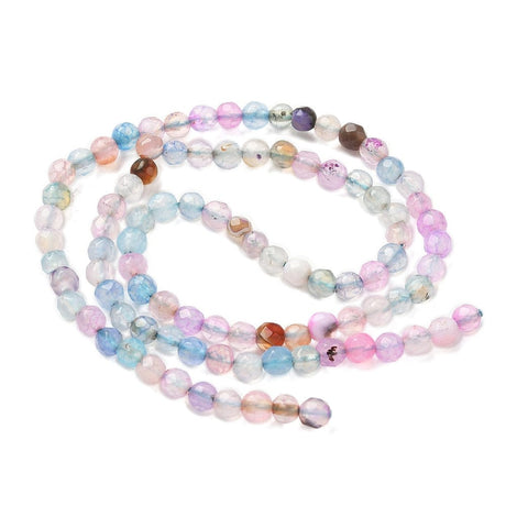 Agat – Farve Mix, Runde, Facetteret (4mm) - Uniq Perler - 116111