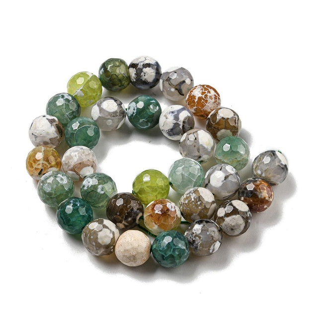 Agat – Grøn, Facetteret (12mm) - Uniq Perler - 113122