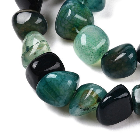 Agat – Grøn, Nuggets (6,5 - 13,5mm) - Uniq Perler - 113652