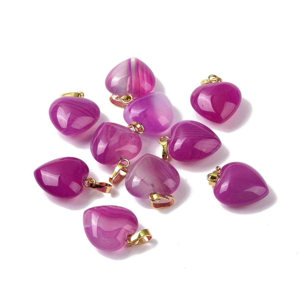 Agat Hjerte Vedhæng, 18x15mm - Uniq Perler - 114702