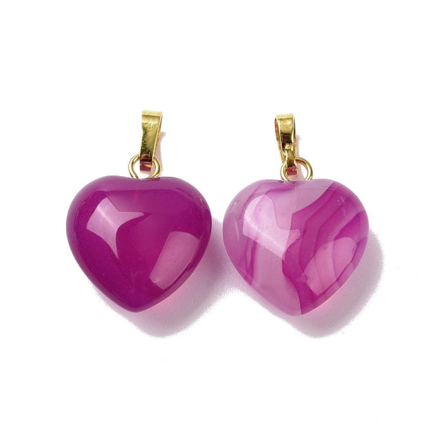 Agat Hjerte Vedhæng, 18x15mm - Uniq Perler - 114702
