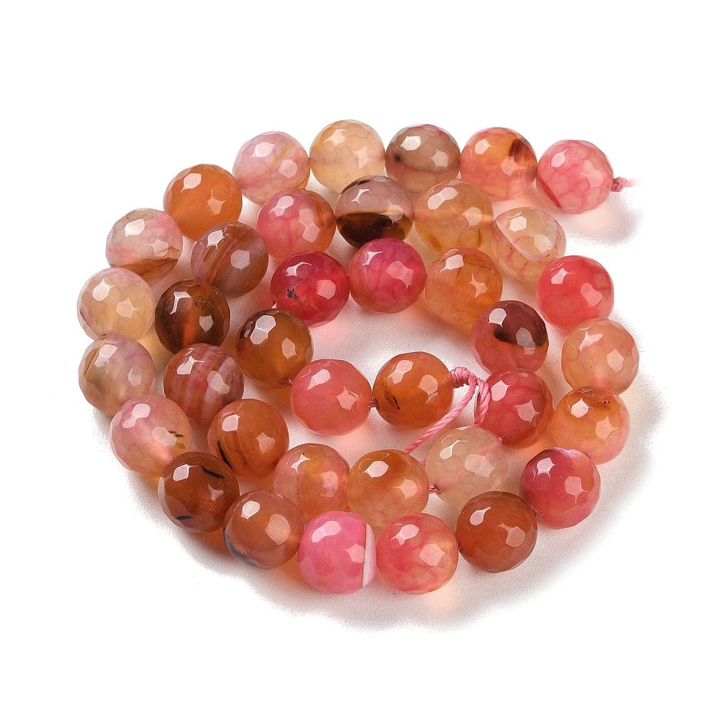 Agat – Orange, Facetteret (10mm) - Uniq Perler - 113121