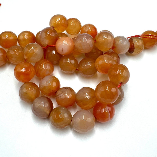 Agat – Orange, Facetteret (14mm) - Uniq Perler - 113130