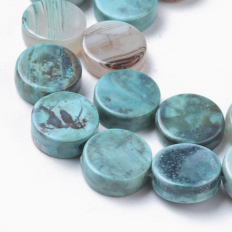 Agat Perler – Blå, Coin (16x6mm) - Uniq Perler - 112927