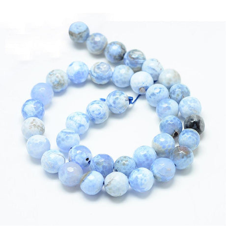 Agat Perler – Blå, Facetteret (10mm) - Uniq Perler - 112369