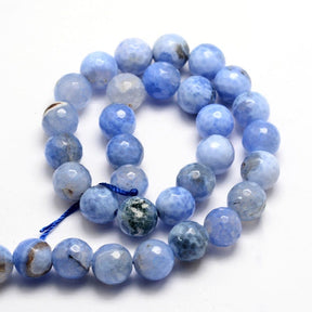 Achat Perlen – Blau, Facettiert (8mm) - Uniq Perler - 1741027848
