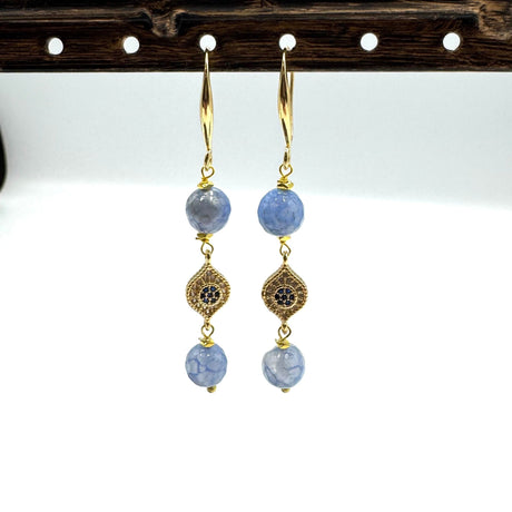 Agat Perler – Blå, Facetteret (8mm) - Uniq Perler - 1741027848