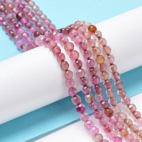 Agat Perler – Facetteret, Lyse Nuancer (3 - 4mm) - Uniq Perler - 111527