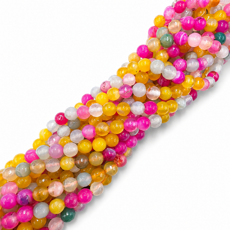 Agat Perler – Farve Mix, Facetterede Runde (7,5~8mm) - Uniq Perler - 123847