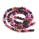 Agat Perler – Lilla, Facetteret, Rund (4mm) - Uniq Perler - 115440