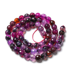 Agat Pärlor – Lila/Rosa, Facetterade (6mm) - Uniq Perler - 1111490234