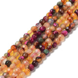Agat Perler – Orange, Facetterede, Runde (4mm) - Uniq Perler - 125970