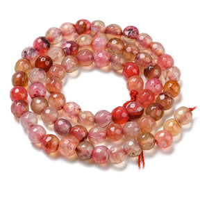 Agat Pärlor – Orange/Röd, Facetterad (6mm) - Uniq Perler - 112250