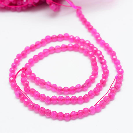 Agat Perler – Pink, Facet (3–3.5mm) - Uniq Perler - 120192
