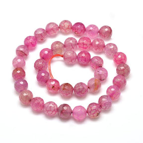 Agat Perler – Rosa, Fasetterte Runde (10mm) - Uniq Perler - 