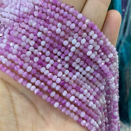 Agat Perler, Rosa/Lilla Rondel, (4x3mm) - Uniq Perler - 778854