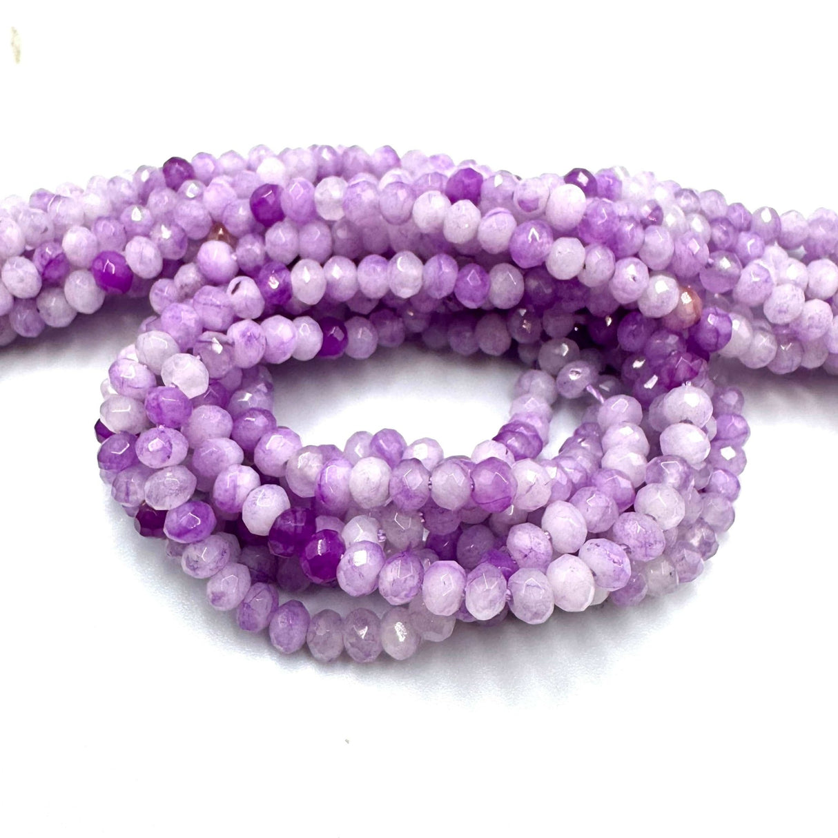 Agat Perler, Rosa/Lilla Rondel, (4x3mm) - Uniq Perler - 778854